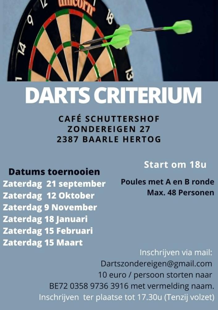 Tournament logo or poster Enkel Heren - Allround | Dartscriterium Zondereigen speeldag 1